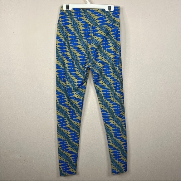 LuLaRoe Blue Beige Stretch Pull On Casual Pants Stretch Buttery Soft - Picture 5 of 9